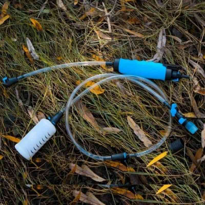 straw water purifier in grass