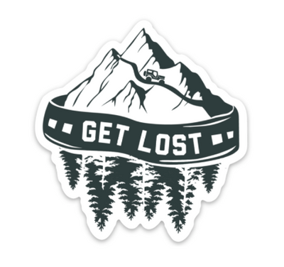 Get Lost Overland Sticker - white