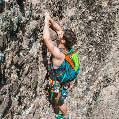tarak backpack on climber