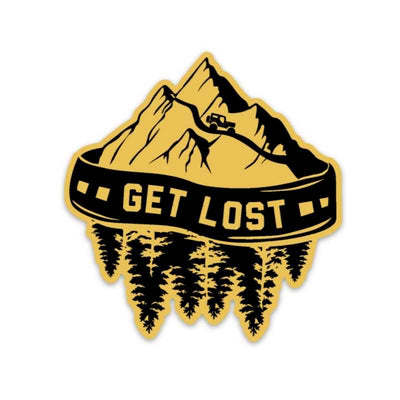 get lost overland sticker - desert gold