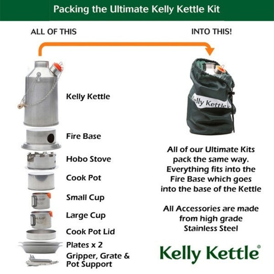 Kelly Kettle Ultimate Kit Stainless Steel Get Lost – GET LOST - Main Image