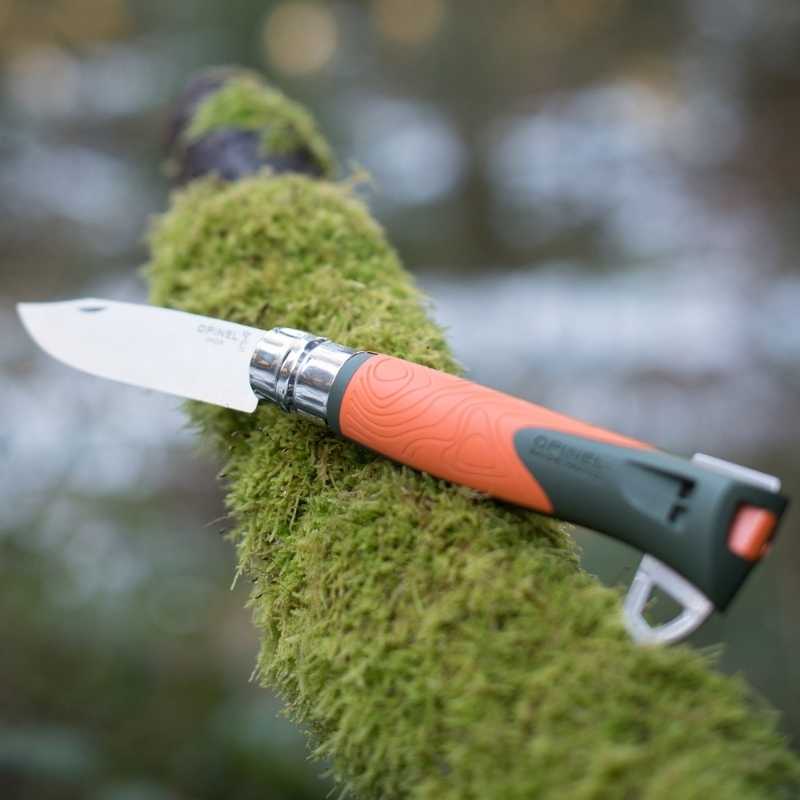 opinel no12 explore knife on mossy log